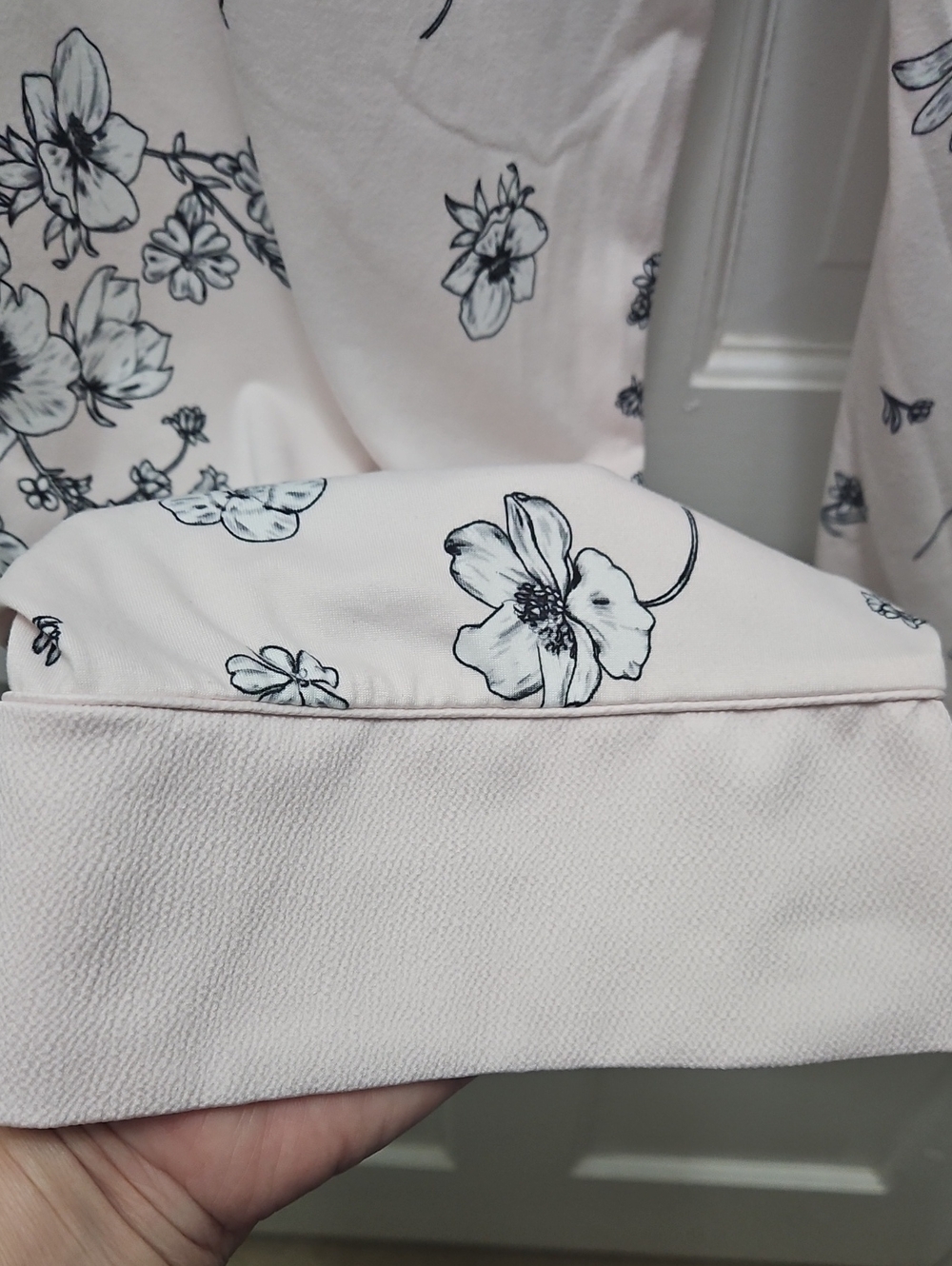 Flora Nikrooz Pale Pink Soft  Pajama Set with Black Floral Sketch - Picture 9 of 14